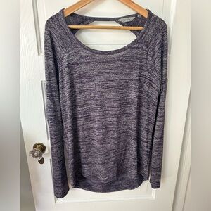Athleta Pose Open Back Top Heathered Purple Sz S